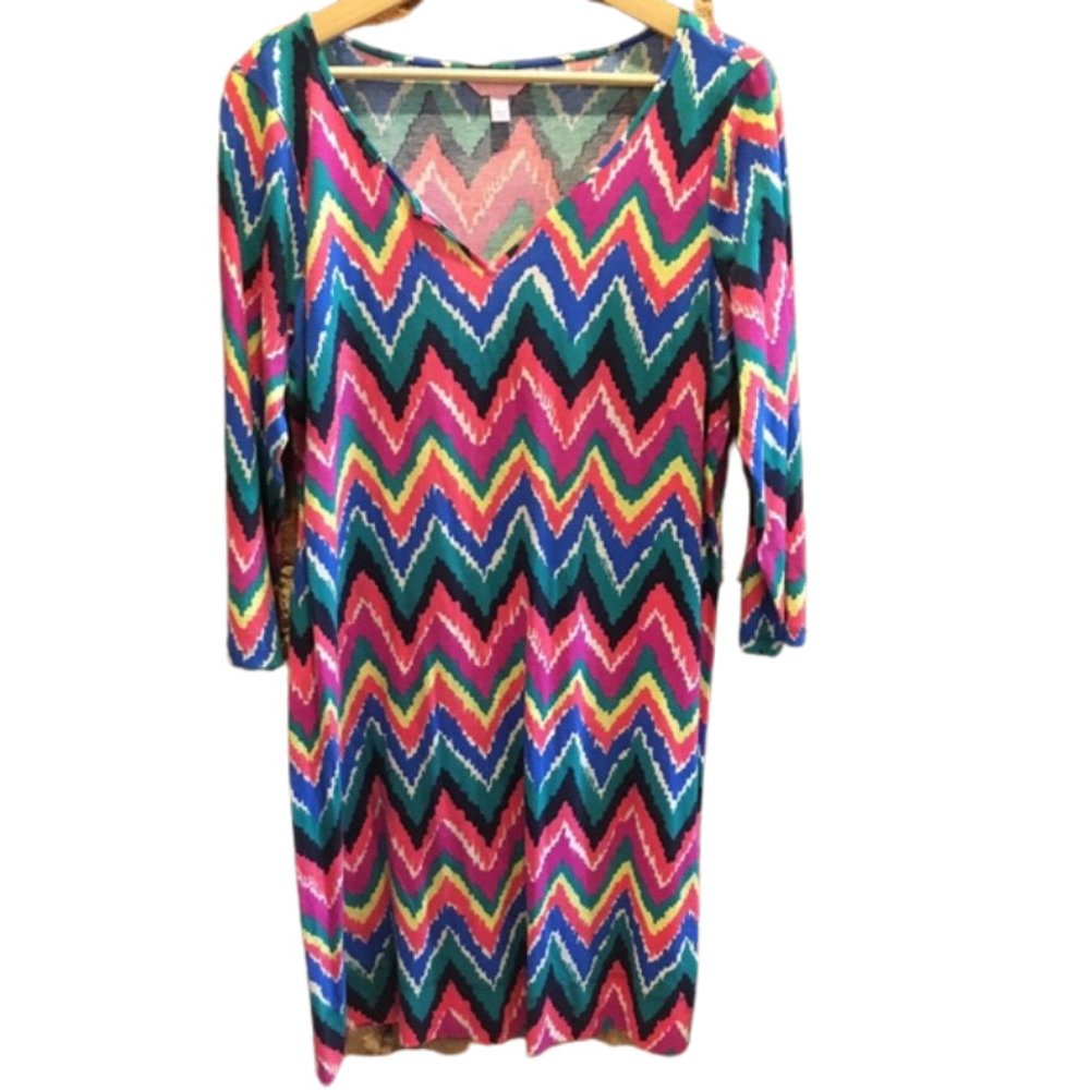Lilly Pulitzer Gretchen dress size large Chevron